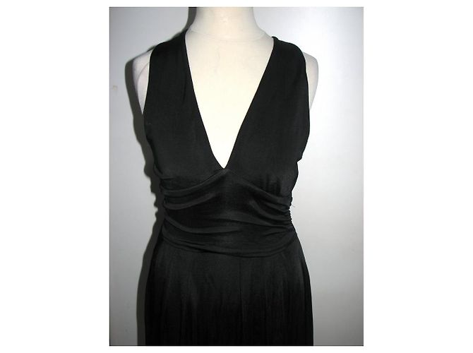 Diane Von Furstenberg Schwarzes Jersey Kleid mit V Ausschnitt - Ansicht 4