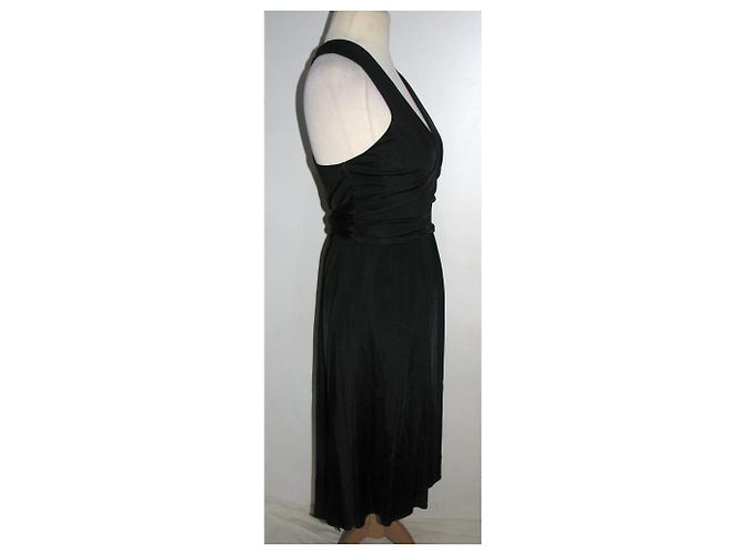 Diane Von Furstenberg Schwarzes Jersey Kleid mit V Ausschnitt - Ansicht 5