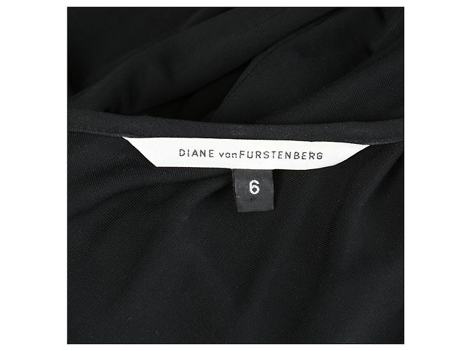 Diane Von Furstenberg Schwarzes Jersey Kleid mit V Ausschnitt - Ansicht 6
