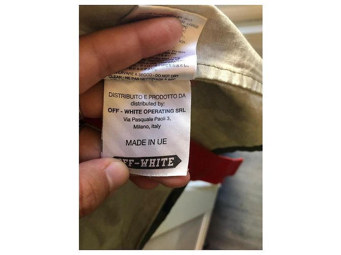 Off White Giacca Cargo Off-White Camouflage Khaki Cotone Cachi - vista 8