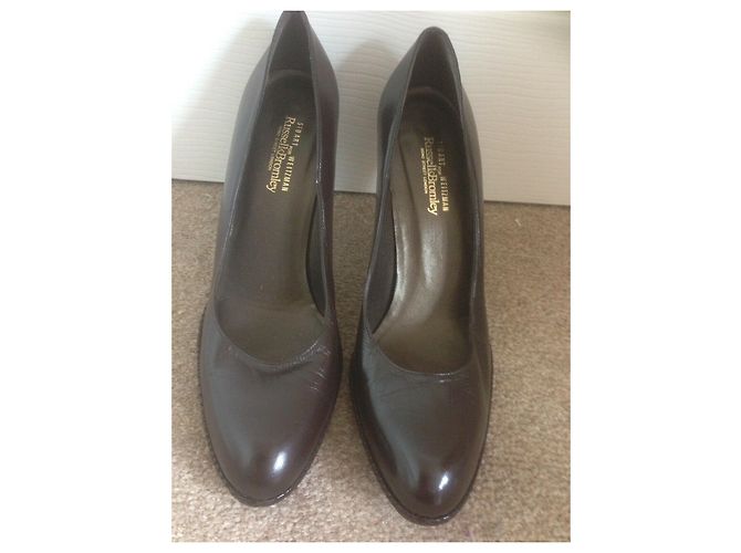 Décolleté Stuart Weitzman Marrone Pelle e Pelle di Serpente - vista 3