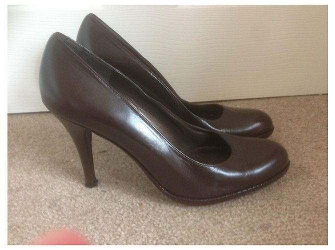 Décolleté Stuart Weitzman Marrone Pelle e Pelle di Serpente - vista 4