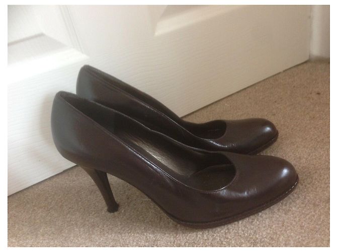 Décolleté Stuart Weitzman Marrone Pelle e Pelle di Serpente - vista 5
