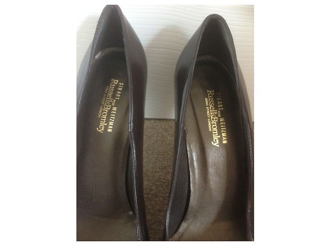 Décolleté Stuart Weitzman Marrone Pelle e Pelle di Serpente - vista 9