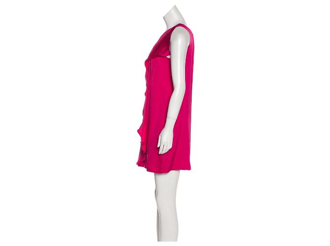Halston Heritage Ein Kleid aus Seide mit Schultern Pink - Ansicht 2