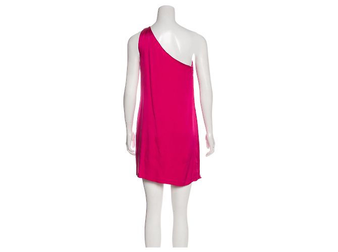 Halston Heritage Ein Kleid aus Seide mit Schultern Pink - Ansicht 3