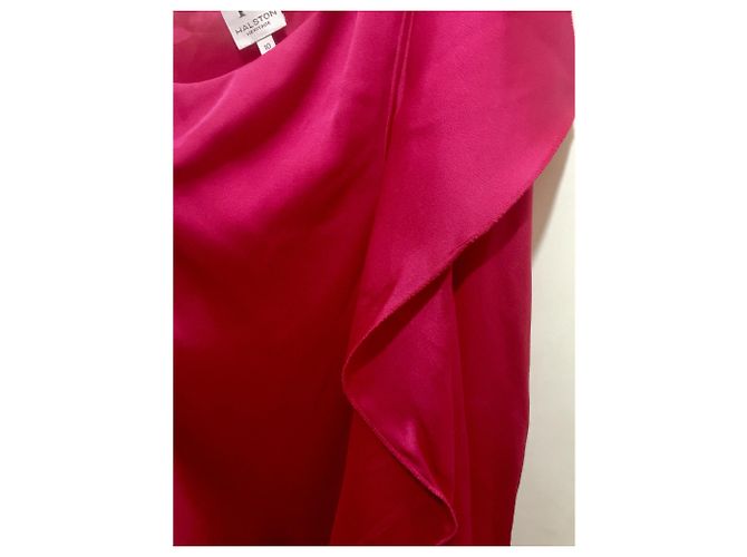 Halston Heritage Ein Kleid aus Seide mit Schultern Pink - Ansicht 4