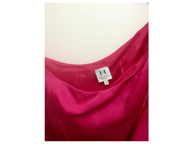 Halston Heritage Ein Kleid aus Seide mit Schultern Pink - Ansicht 6