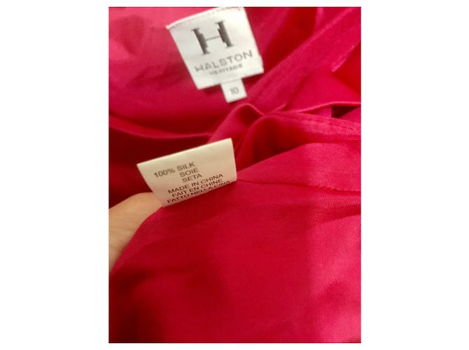 Halston Heritage Ein Kleid aus Seide mit Schultern Pink - Ansicht 7