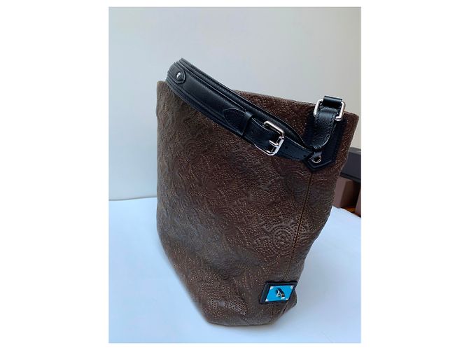 Borsa a mano Louis Vuitton Antheia Hobo Marrone Scuro Agnello - vista 7