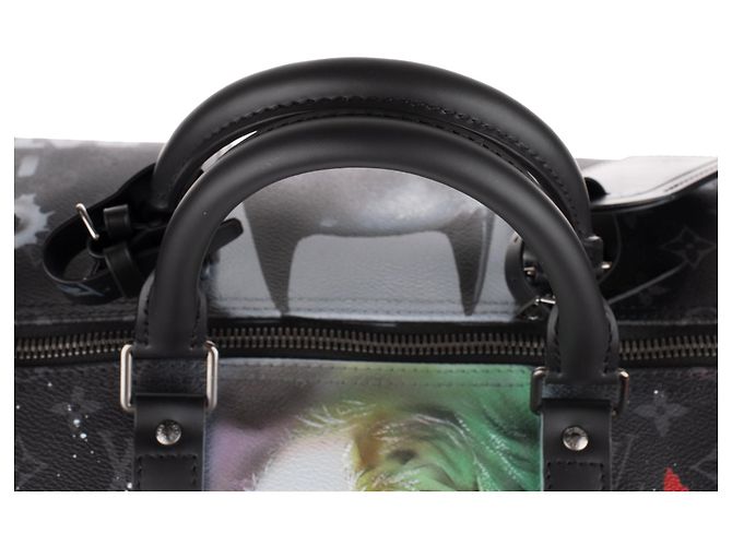 Superb BATBAG customized by Patbo on Louis Vuitton Keepall 55 eclipse new condition! Black - view 8