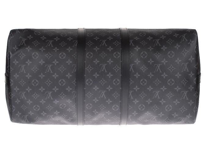 Superb BATBAG customized by Patbo on Louis Vuitton Keepall 55 eclipse new condition! Black - view 9