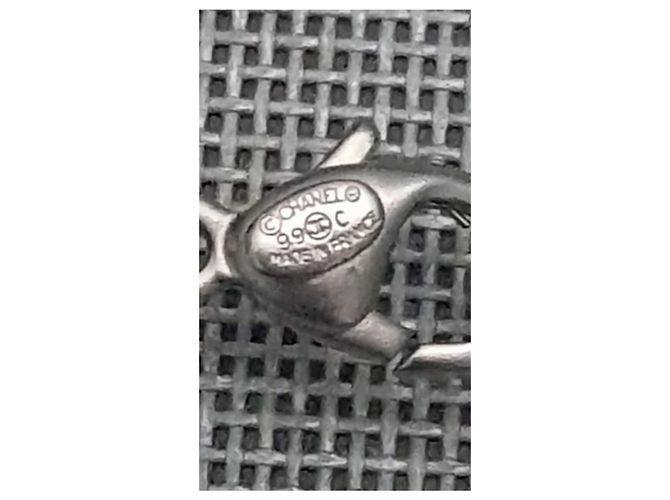 Bracciale Chanel in acciaio inossidabile e perle trasparenti Argento Grigio - vista 5