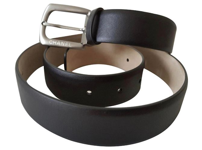 CHANEL MEN'S BELT IN CALF LEATHER NOUR / SIZE 95 / NEVER SERVED - view 2