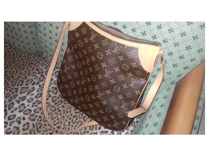 Louis Vuitton Odeon Monogram Shoulder Bag Dark Brown Leather - view 3