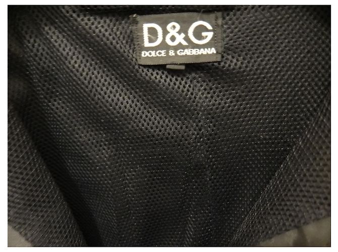 D&G D & G Dolce Gabbana Maxi chaqueta de lluvia con capucha negro - vista 3