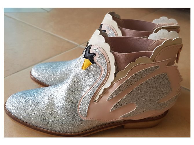 Stella Mc Cartney Botas Stella McCartney de couro prateadas Prata - vista 2