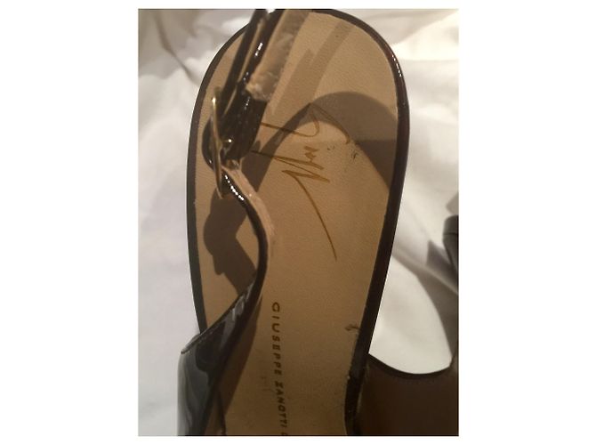 Giuseppe Zanotti ‘Monro 105′ Piattaforma Peep Toe Marrone Castagno - vista 10