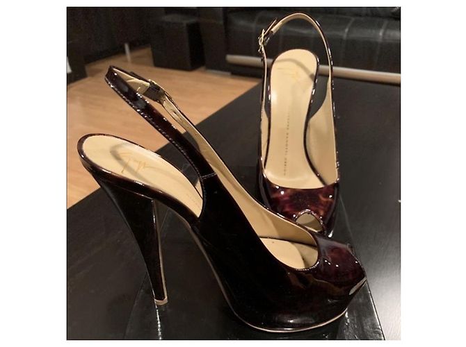 Giuseppe Zanotti ‘Monro 105′ Piattaforma Peep Toe Marrone Castagno - vista 4