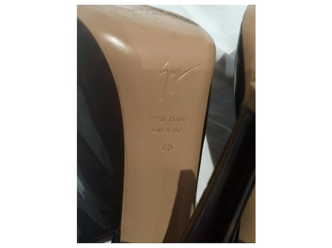 Giuseppe Zanotti ‘Monro 105′ Piattaforma Peep Toe Marrone Castagno - vista 7