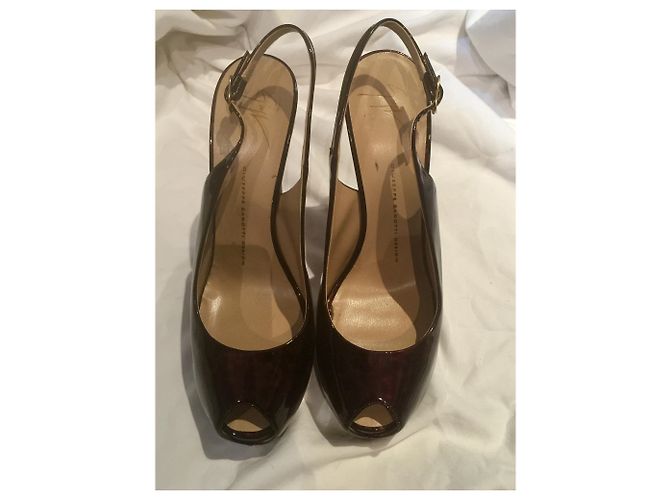 Giuseppe Zanotti ‘Monro 105′ Piattaforma Peep Toe Marrone Castagno - vista 8