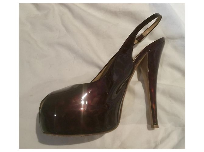 Giuseppe Zanotti ‘Monro 105′ Piattaforma Peep Toe Marrone Castagno - vista 9