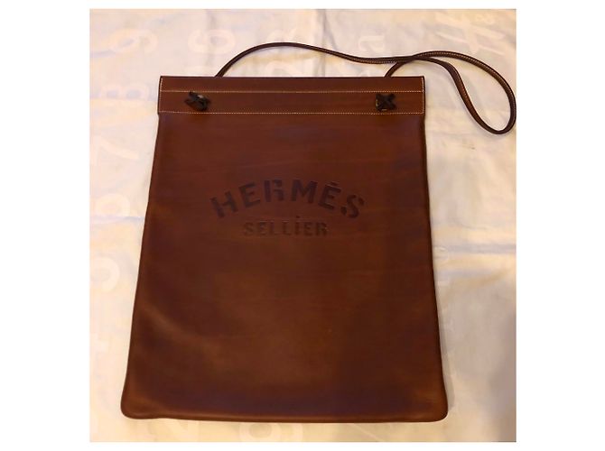 Hermès Borsa Hermes Aline Modello grande in pelle barenia Marrone - vista 5