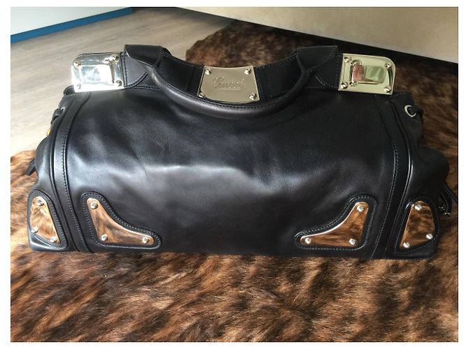 Borsa a mano Gucci in pelliccia nera Nero - vista 3