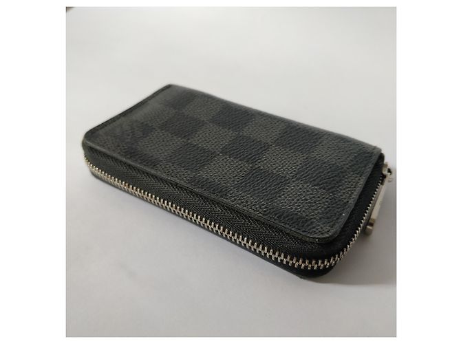 Louis Vuitton Zip Around Wallet Black Leather - view 5