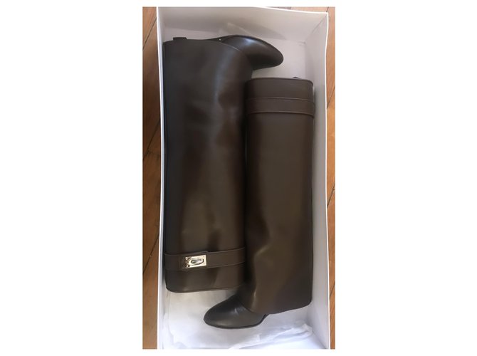 Botas Shark Givenchy de piel marrón Castaño - vista 4