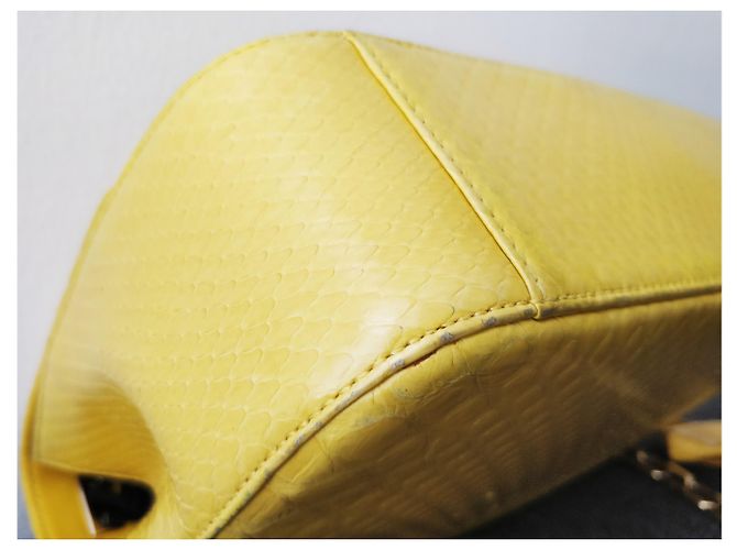 Borsa a mano Christian Dior Miss Dior Python Gialla Giallo - vista 6