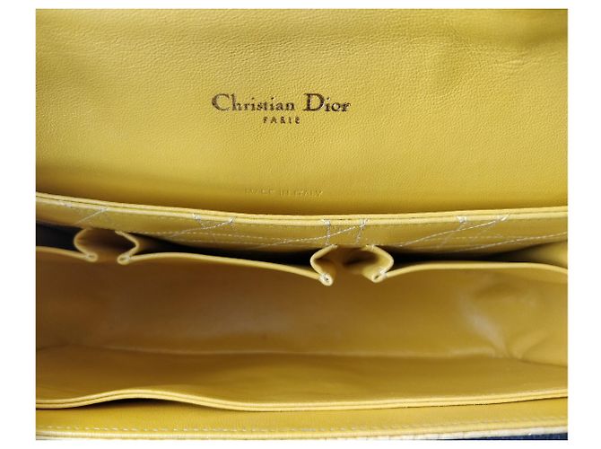 Borsa a mano Christian Dior Miss Dior Python Gialla Giallo - vista 7
