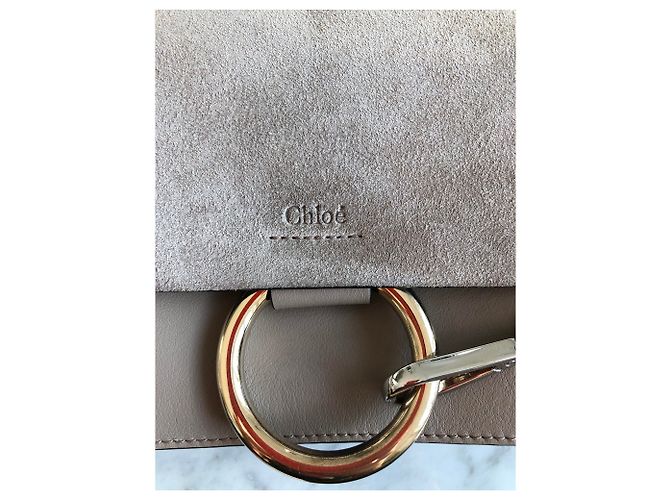 Borsa a mano Chloé Faye in pelle taupe - vista 2