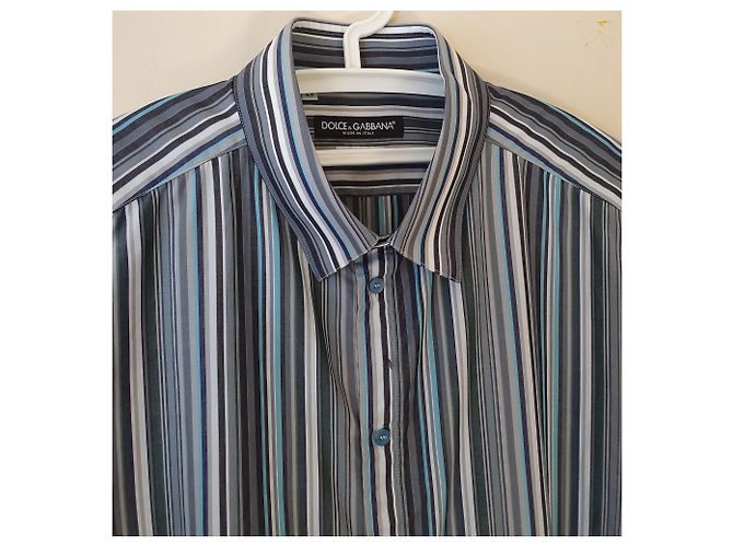 Camicia slim in cotone a righe Dolce & Gabbana Multicolore - vista 2