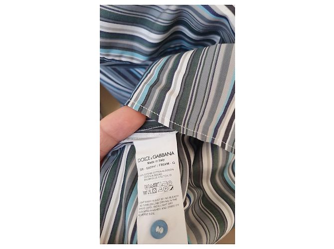 Camicia slim in cotone a righe Dolce & Gabbana Multicolore - vista 4
