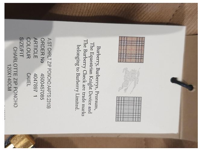 Capa Poncho Burberry de lana beige - vista 3