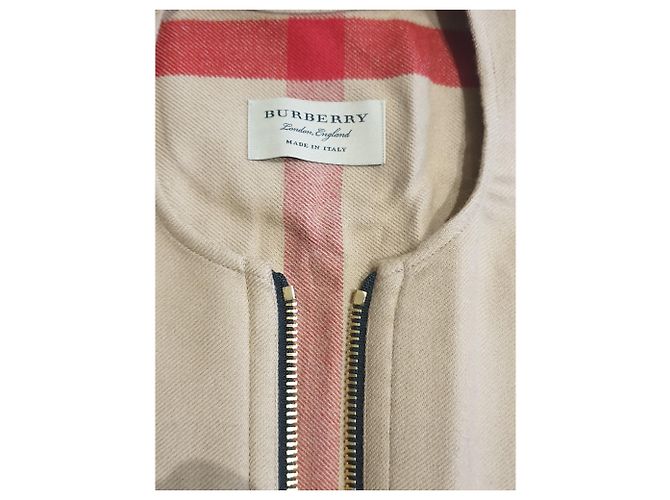 Capa Poncho Burberry de lana beige - vista 5