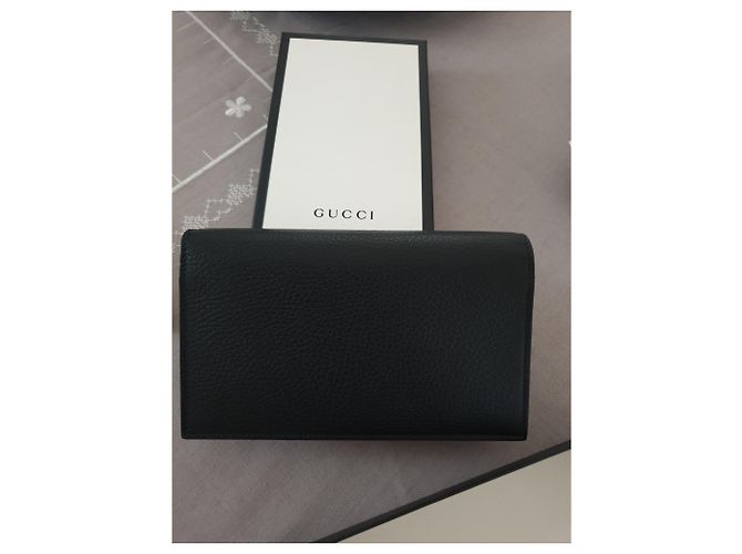 Gucci Wallet on Chain in pelle nera Nero - vista 4