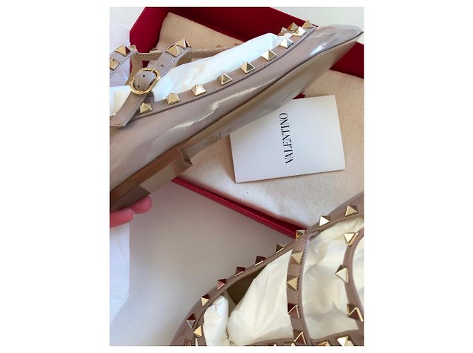 Valentino Rockstud bailarinas de piel rosa - vista 3