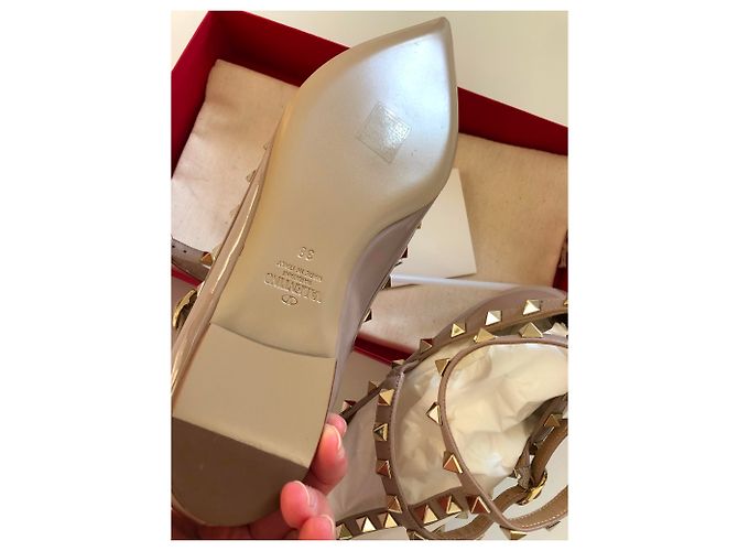 Valentino Rockstud bailarinas de piel rosa - vista 4