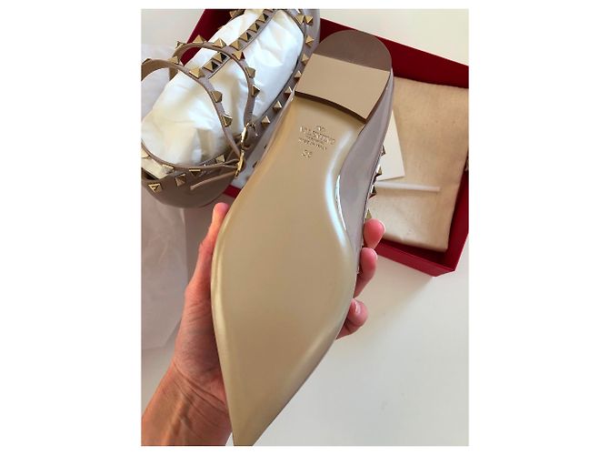 Valentino Rockstud bailarinas de piel rosa - vista 5