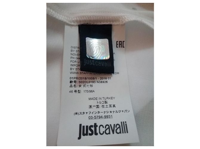 Camicetta bianca con strass Just Cavalli Bianco - vista 7