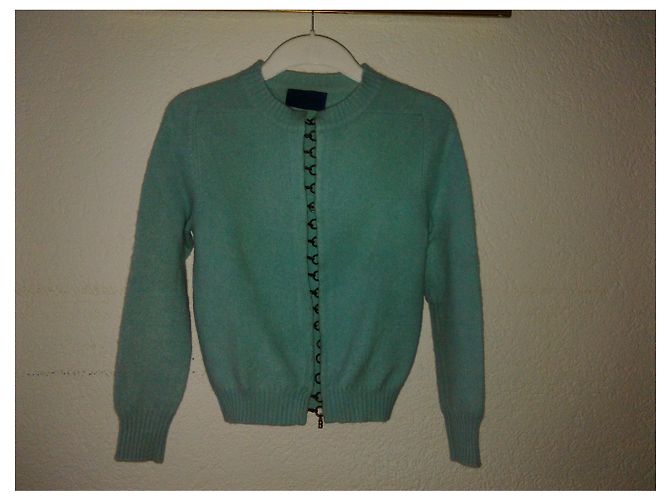 BALMAIN Pull à col roulé en cachemire Turquoise - vue 2