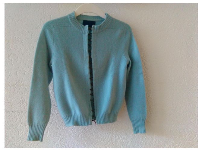 BALMAIN Pull à col roulé en cachemire Turquoise - vue 4