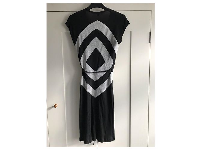 Diane Von Furstenberg Vestito nero e argento - vista 2