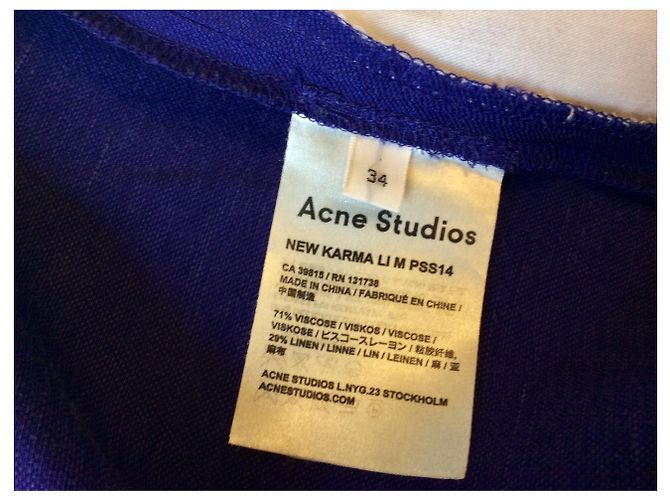 Acne Pantalones de lino violeta Púrpura - vista 5