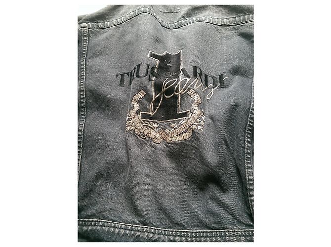 Trussardi Jeans Blazer Jacke aus Denim Grau Oversize - Ansicht 4