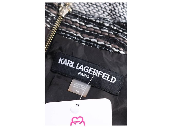 Vestido Karl Lagerfeld de algodón blanco y negro - vista 3