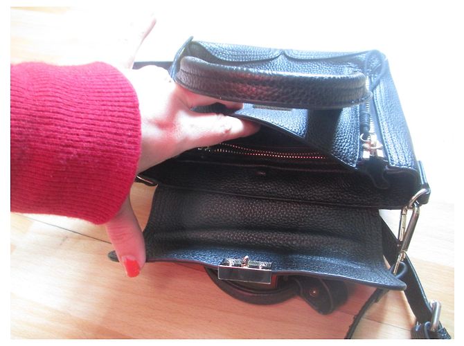 3.1 Phillip Lim Pashli Tasche Schwarzes genarbtes Kalbsleder - Ansicht 10