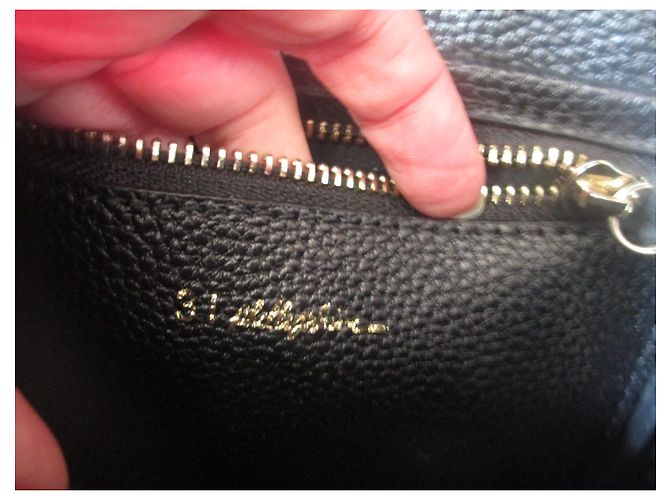 3.1 Phillip Lim Pashli Tasche Schwarzes genarbtes Kalbsleder - Ansicht 12